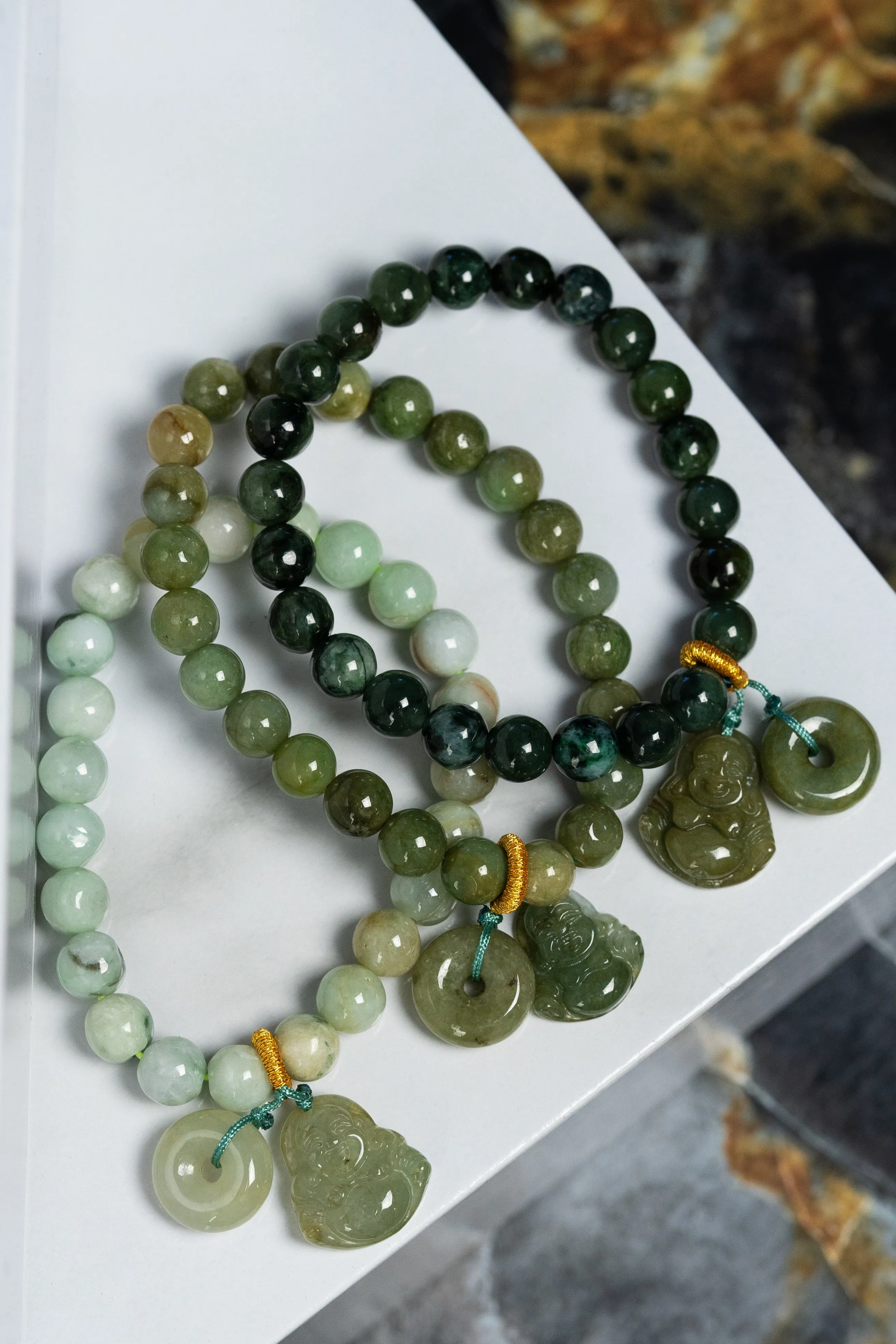 Beaded Buddha Jade Bracelet