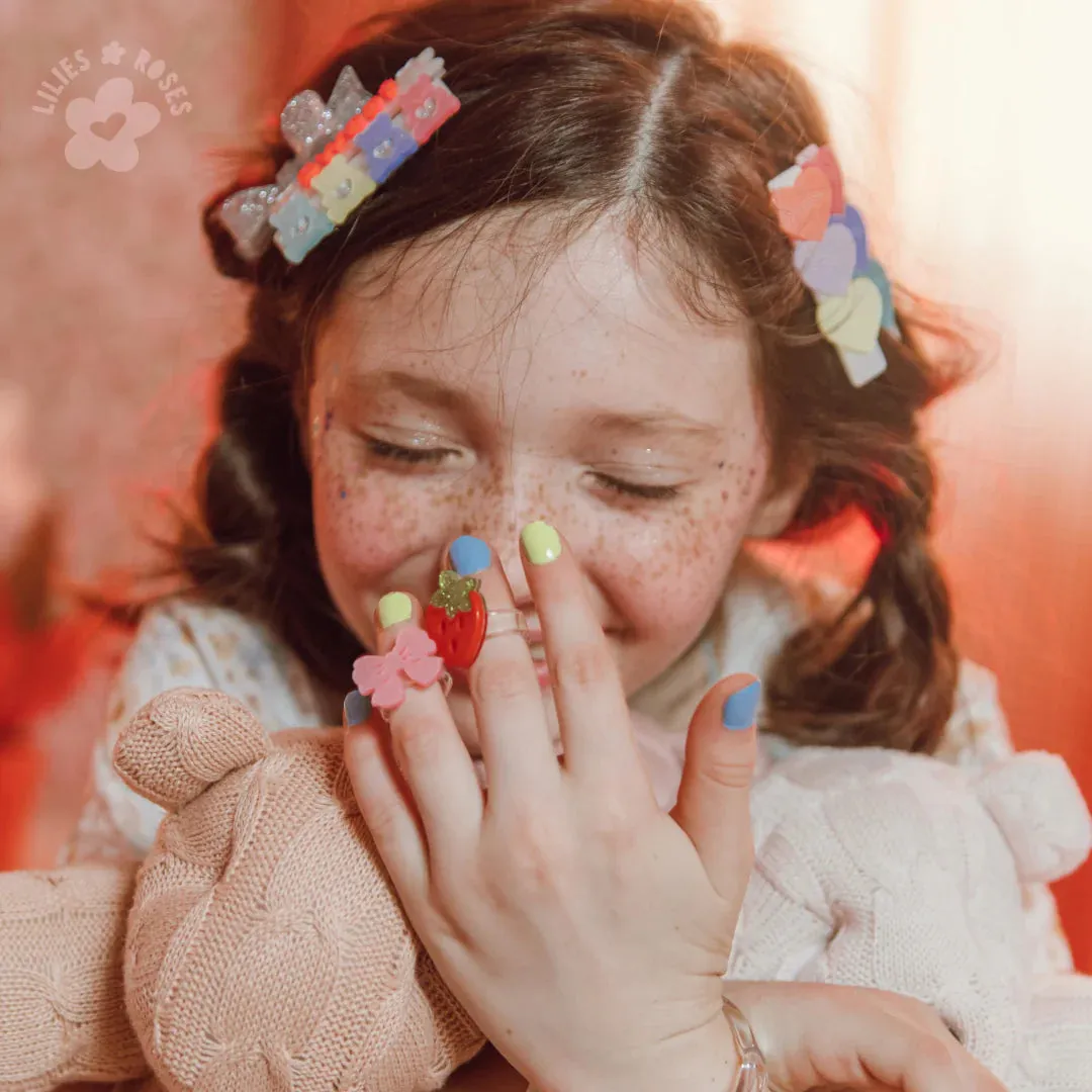 Candy Hearts Pastel Pearlized Hair Clips