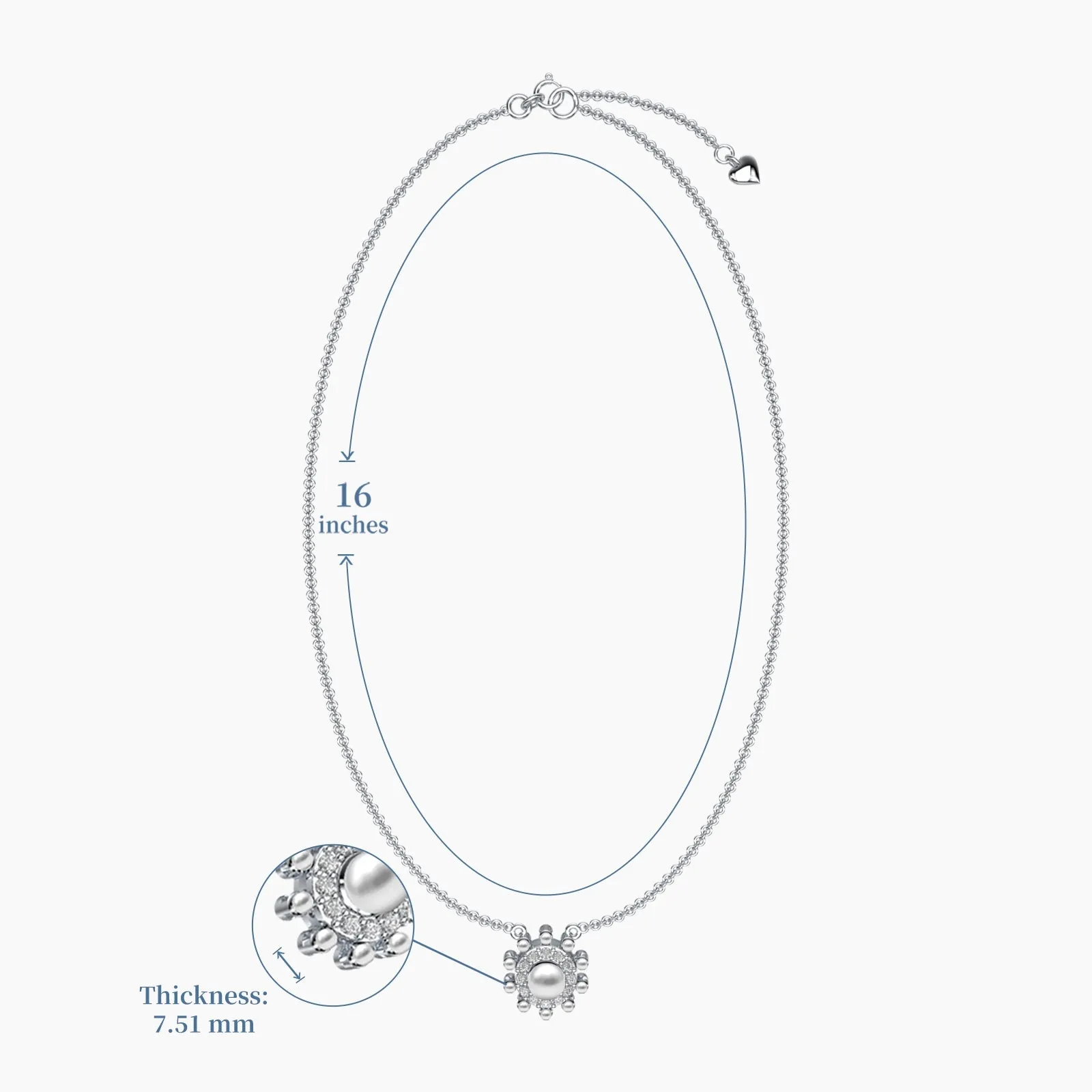 Charming Diamond Pearl Necklace