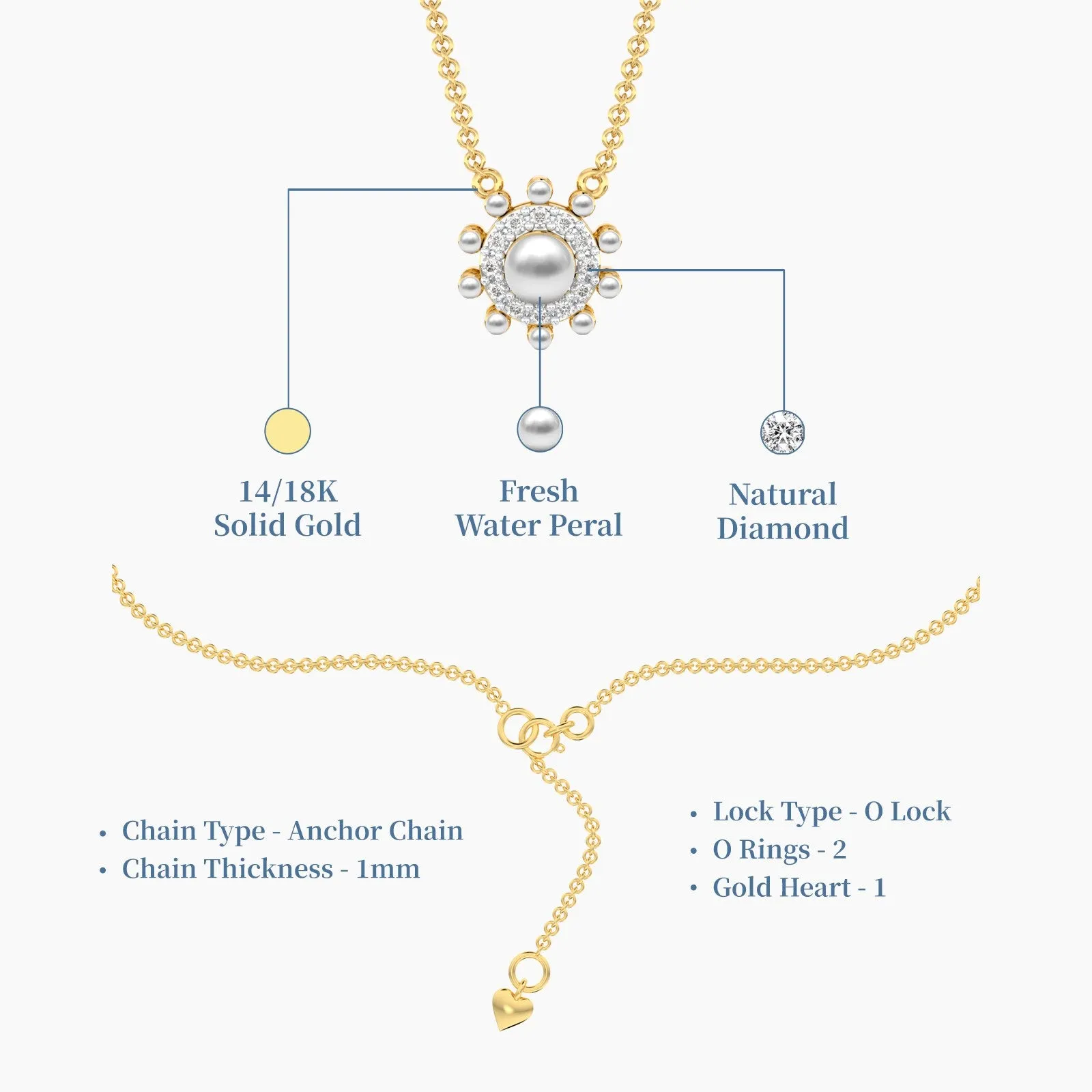 Charming Diamond Pearl Necklace