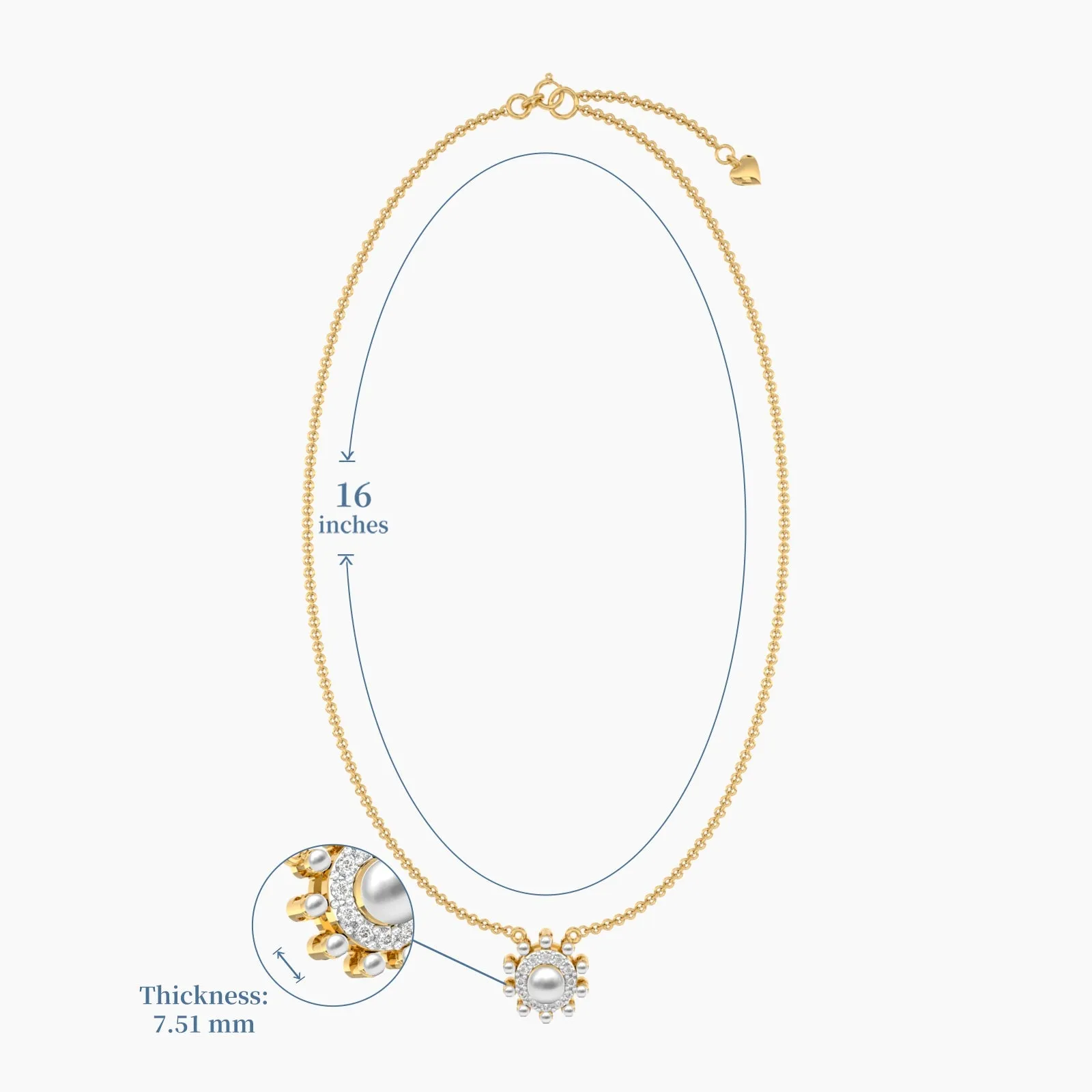 Charming Diamond Pearl Necklace