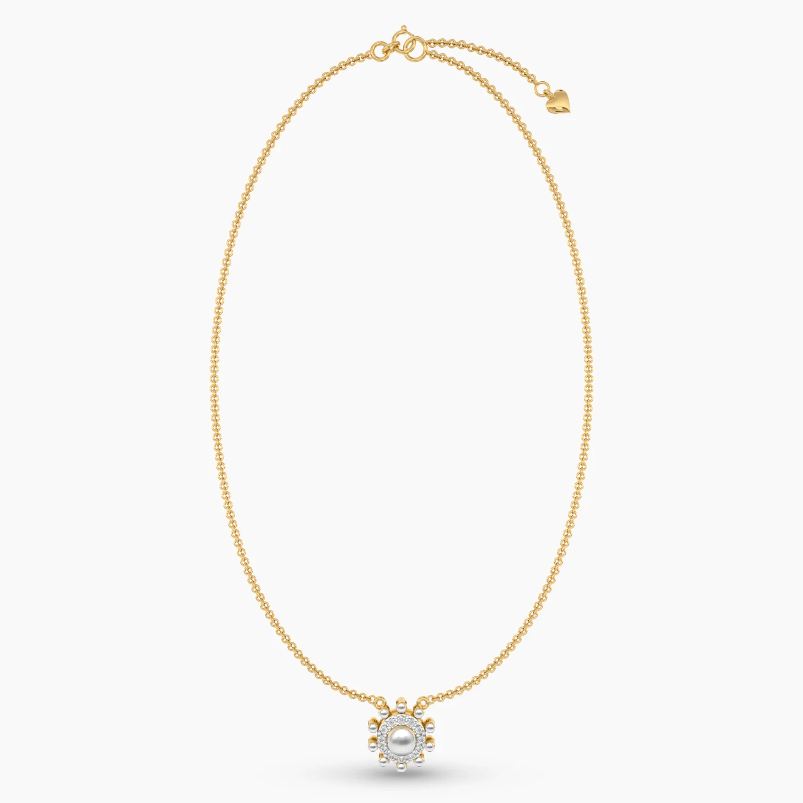 Charming Diamond Pearl Necklace