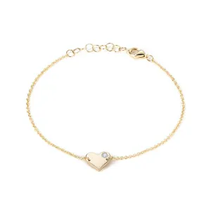 Charming Gold Diamond Heart Bracelet