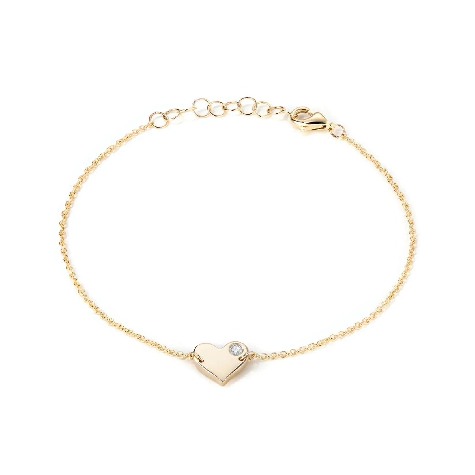Charming Gold Diamond Heart Bracelet