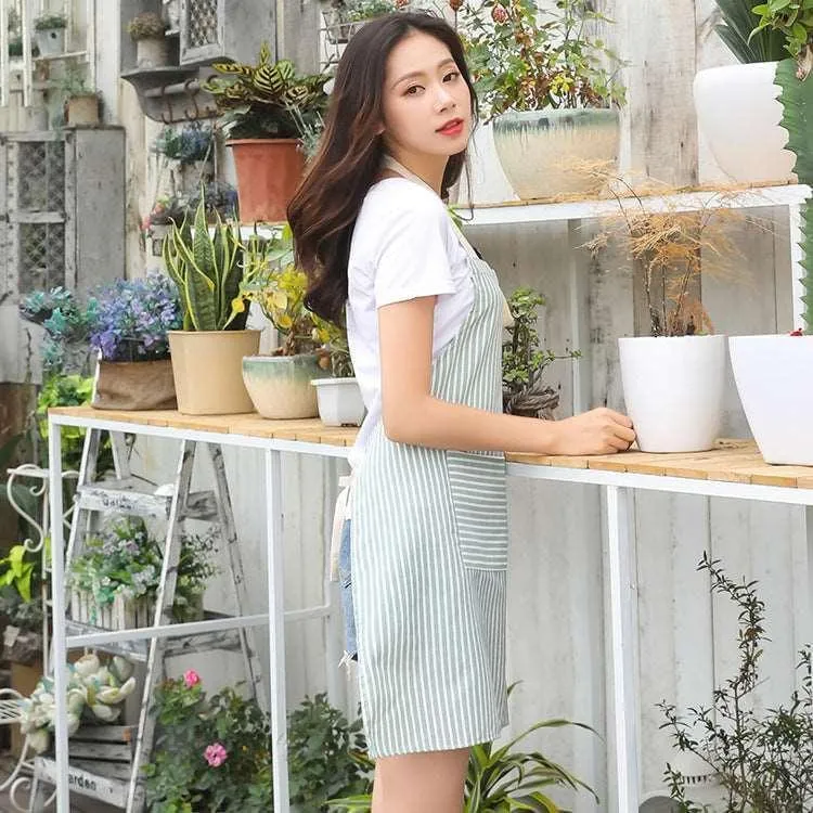 Charming Striped Kawaii Apron