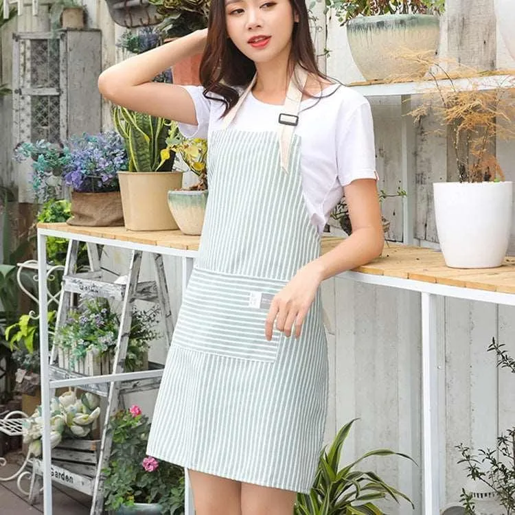 Charming Striped Kawaii Apron