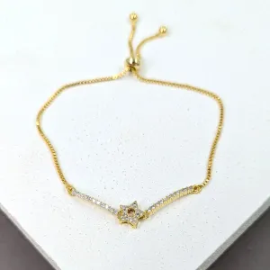 Crystal encrusted mini star and bars friendship bracelet