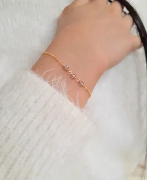 Dainty Pink Amethyst Bracelet