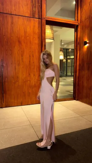 Dress Elegant Sheath Long Pink Prom Dress 21th Birthday Outfits Charming Evening Party Dress