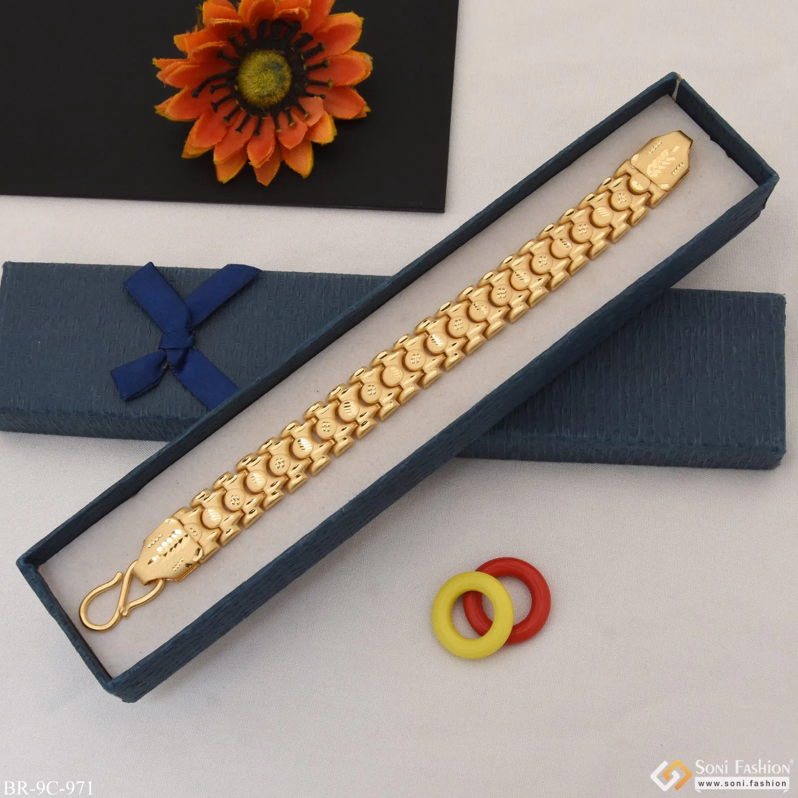 Exceptional Design High-Quality Gold Plated Bahubali Bracelet for Men - Style C971