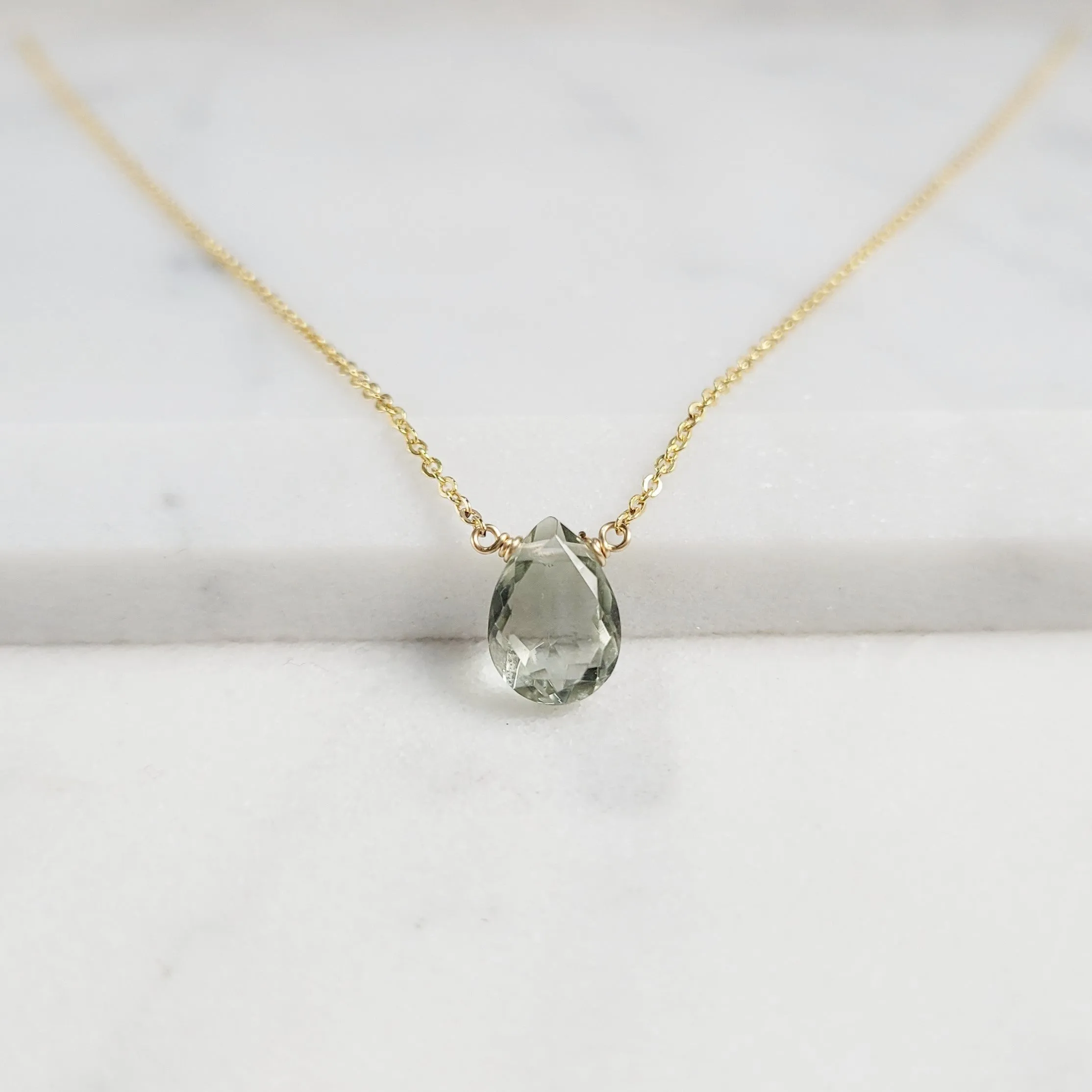 Green Amethyst Briolette Necklace