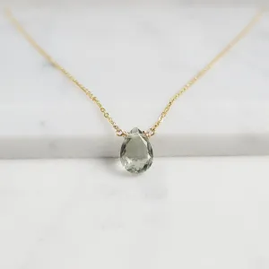 Green Amethyst Briolette Necklace