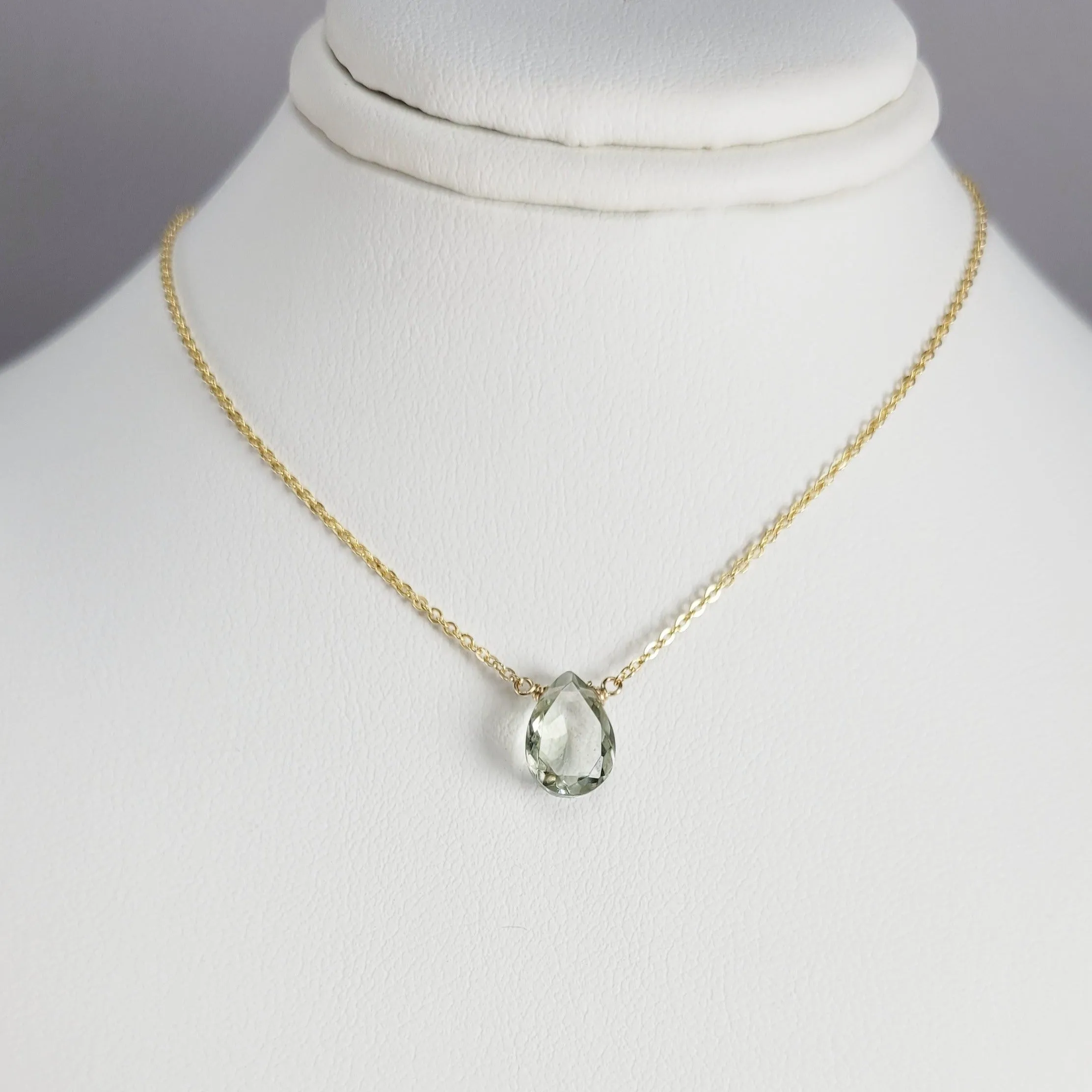 Green Amethyst Briolette Necklace