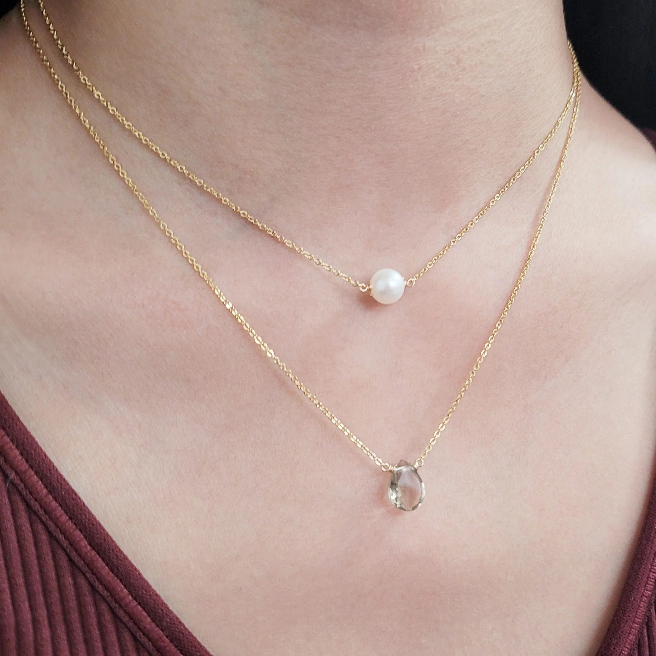 Green Amethyst Briolette Necklace