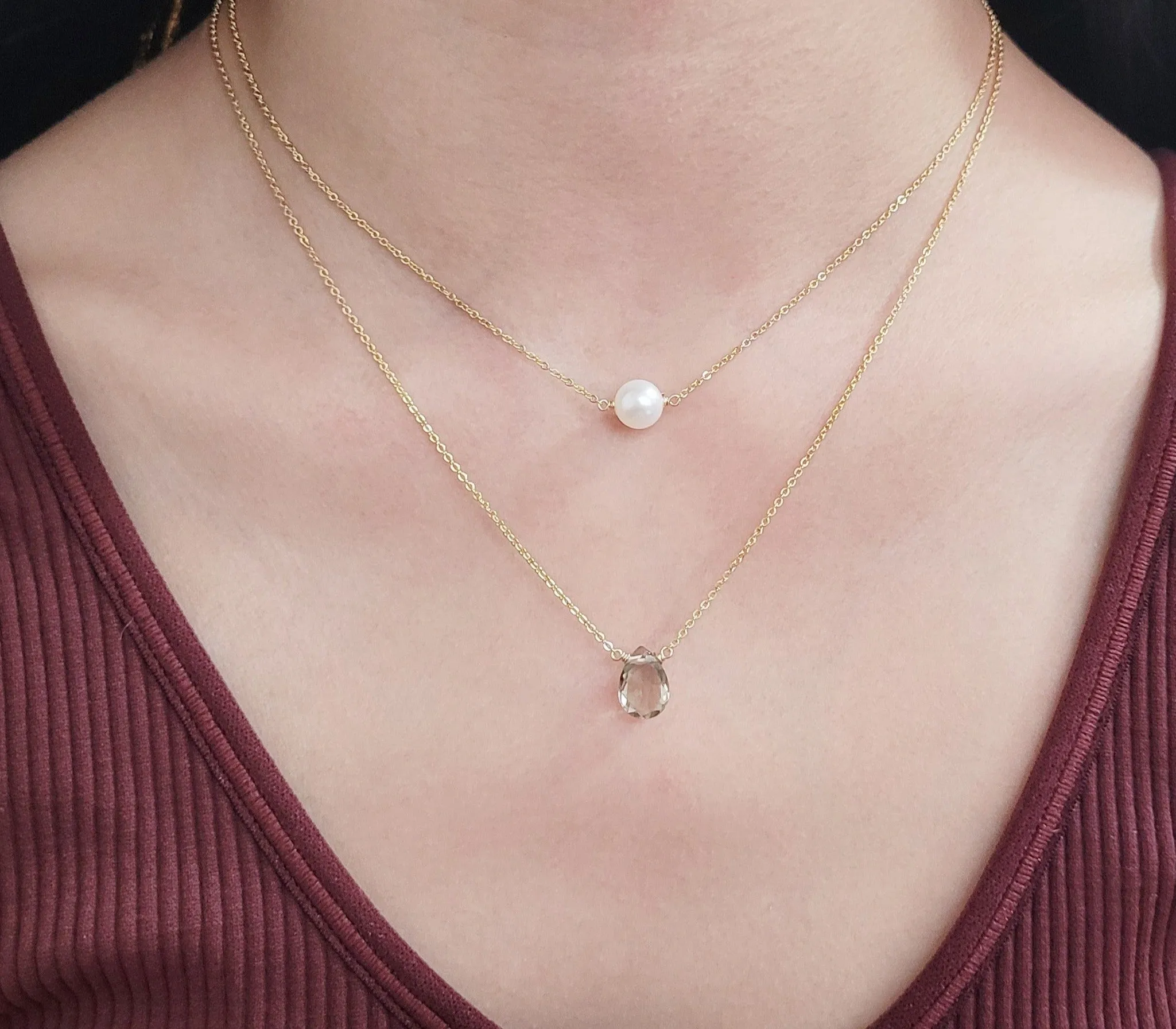Green Amethyst Briolette Necklace