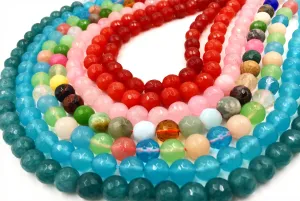 GSA1079-03 Faceted Gemstone 10mm Aqua Pink Red CHOOSE COLOR BELOW