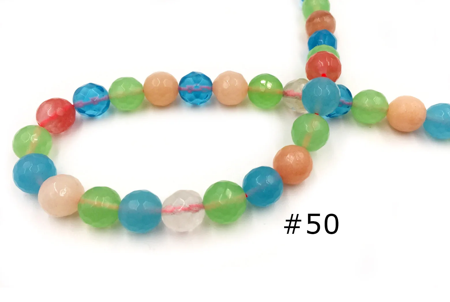 GSA1079-03 Faceted Gemstone 10mm Aqua Pink Red CHOOSE COLOR BELOW