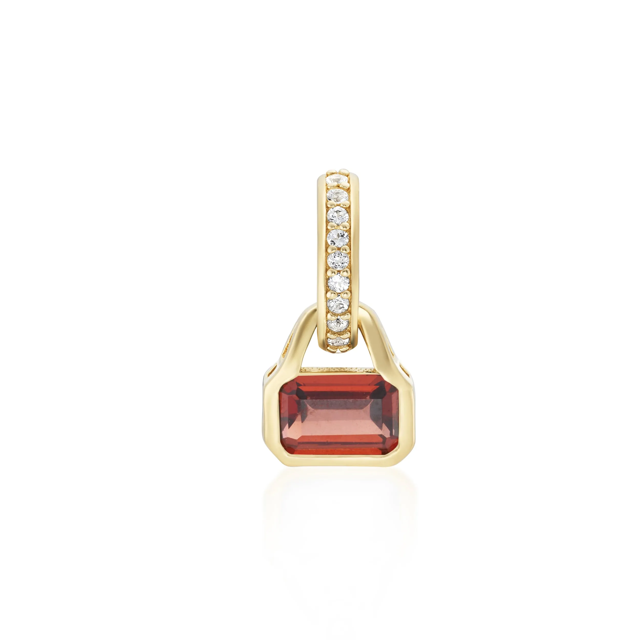 January: Garnet Charm on Carrier Chain