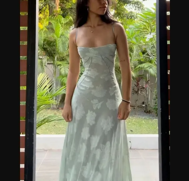 Lilac Spaghetti Straps Elegant Long Party Dress Charming Evening Dress Formal Dress