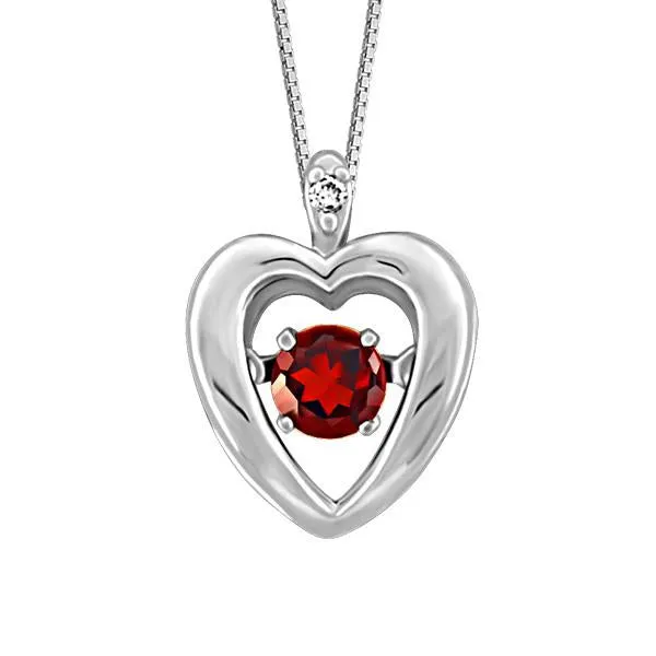 Luminance Silver Garnet Heart Pendant