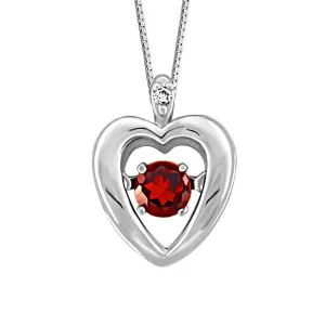Luminance Silver Garnet Heart Pendant