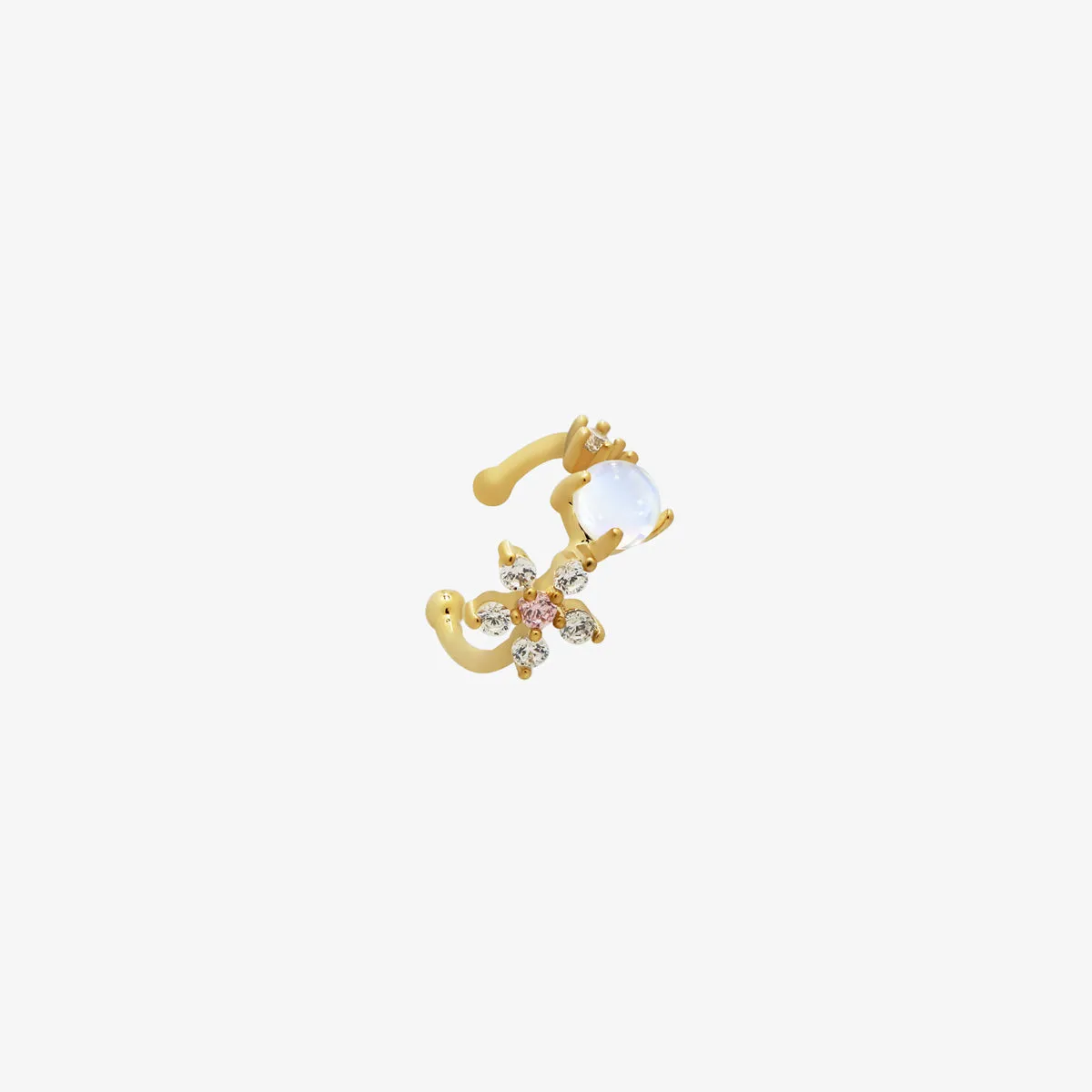 Moonstone Flower Cuff