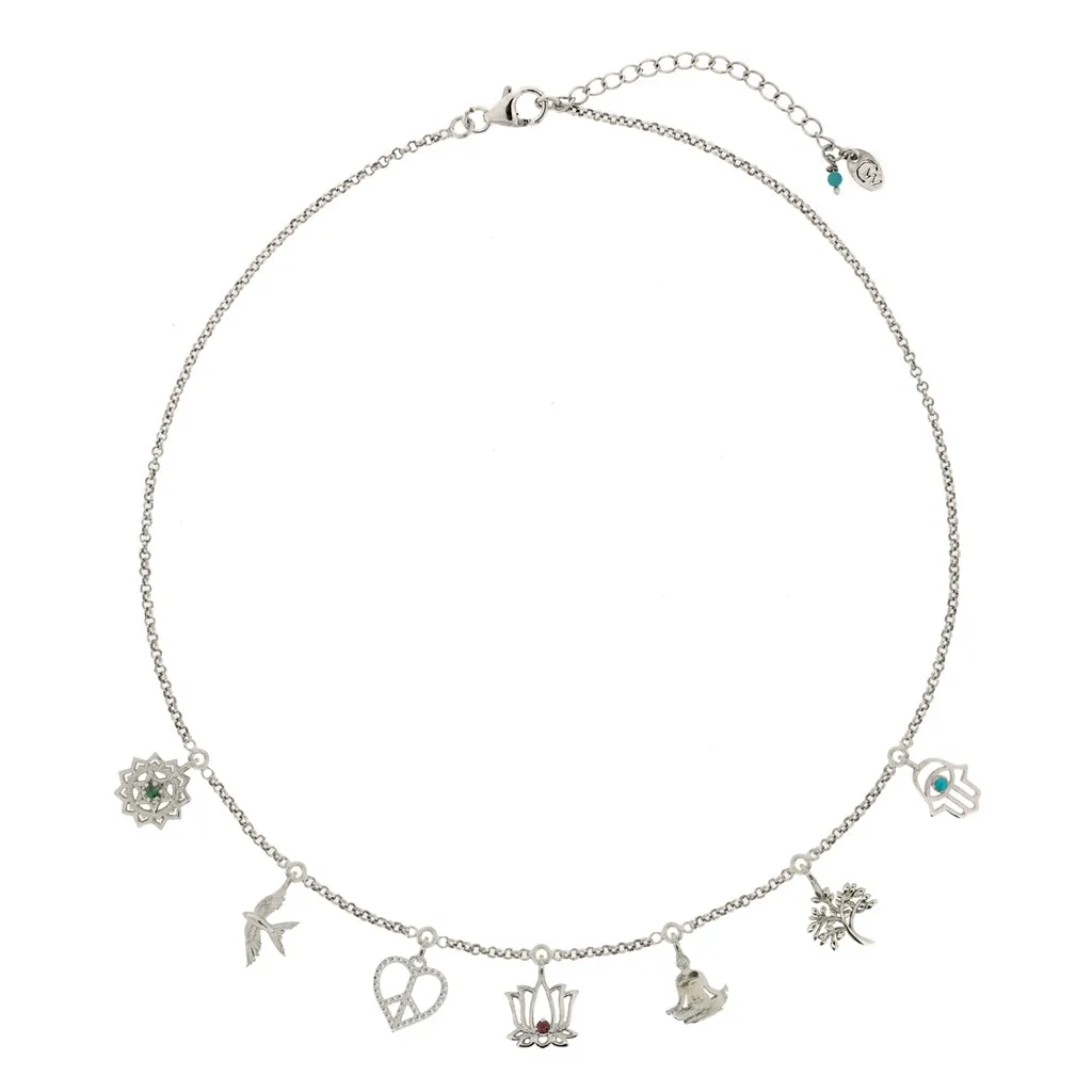 Peace, Love And Freedom Charm Necklace