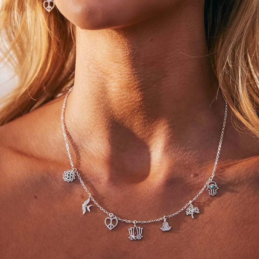 Peace, Love And Freedom Charm Necklace