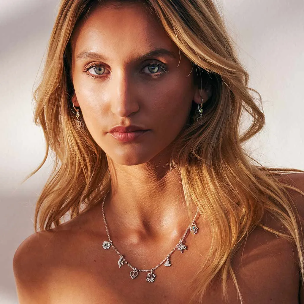 Peace, Love And Freedom Charm Necklace