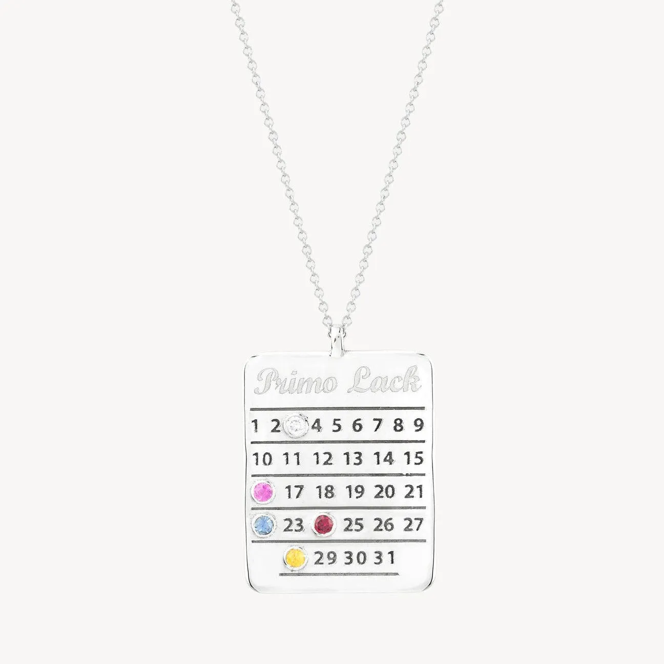 Personalised Diamond Days Calendar Necklace