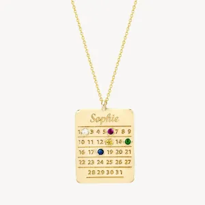 Personalised Diamond Days Calendar Necklace