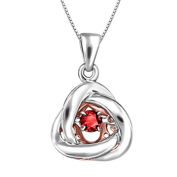 Silver and Rose Gold Garnet Luminance Pendant
