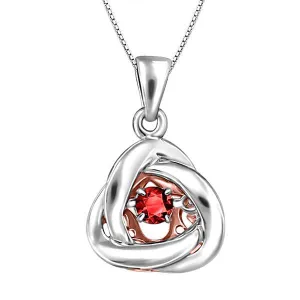 Silver and Rose Gold Garnet Luminance Pendant