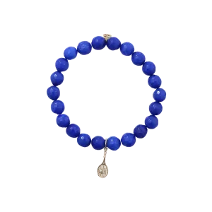 Tennis Raquet Royal Jade Beaded Bracelet
