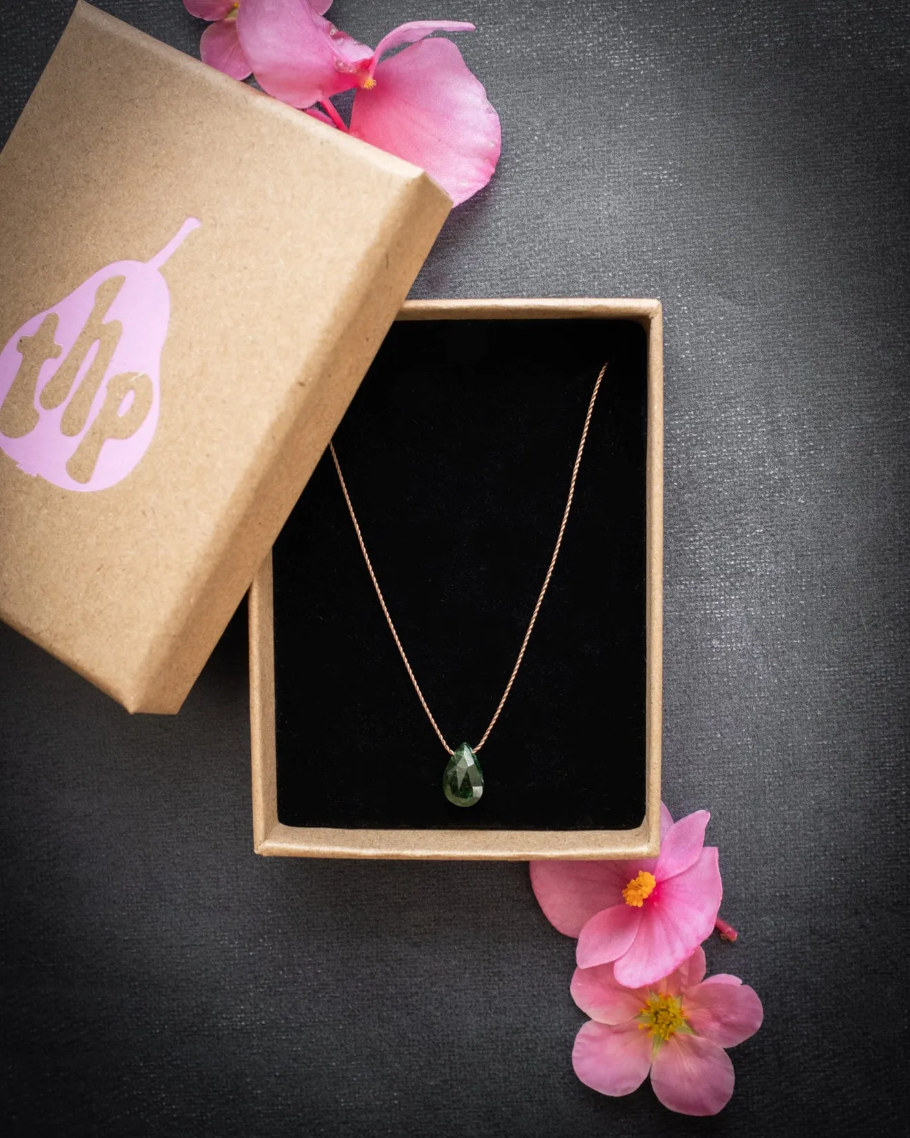 Tsavorite Green Garnet Vegan Silk Necklace