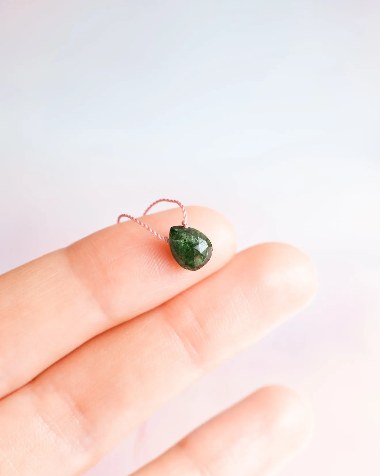 Tsavorite Green Garnet Vegan Silk Necklace