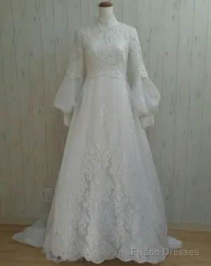 White Lace Prom Dress , Charming Prom Dress
